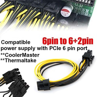 6 Pin male to 8 Pin (6+2) male PCI-E PCI Express Power Extension Cable GPU Power Cable 50cm For Graphic Male Cable Cards