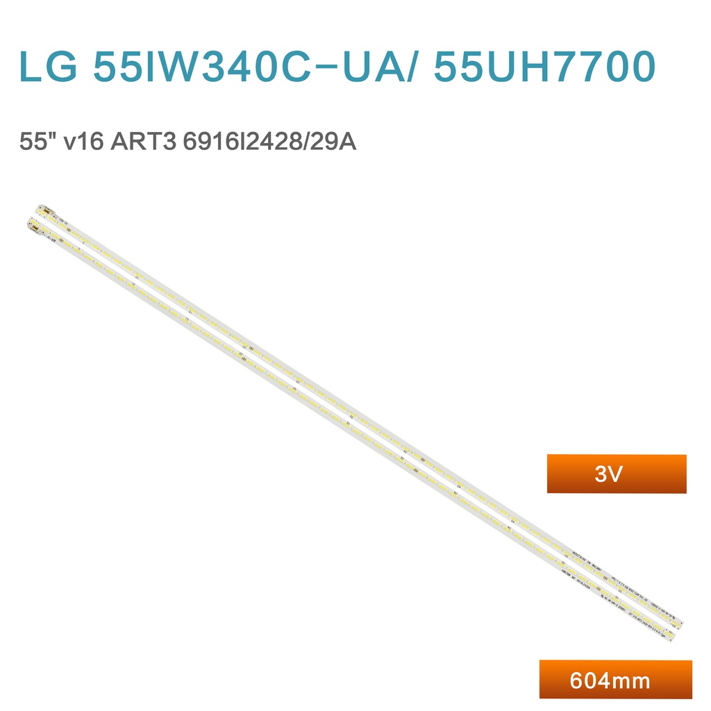 2 ชิ้น/เซ็ต led backlight strip สําหรับ LG 55LW340C-UA 55UH7700 light bar สําหรับ LG 55 "V16 ART3 69