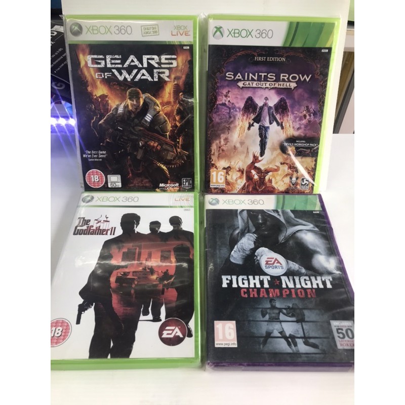 Game Xbox360 # Gears of wars,Saints row,The godfather 2,Fight night