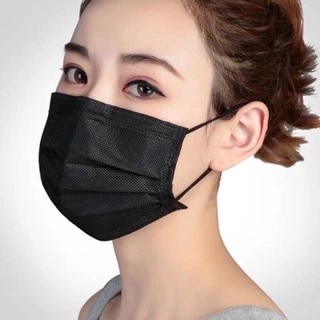 🔥 ขายดีอันดับ1🔥พร้อมส่ง🖤หน้ากากอนามัยสีดำ 2 ด้าน/แมสสีดำราคาถูกสุดกล่องละ50ชิ้นแมสคาร์บอน