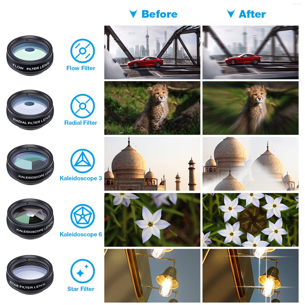 APEXEL APL-DG10 10 in 1 Phone Camera Lens Kit Fisheye Wide Angle Macro Telescope Lens for Smartphone  💛Kitchentool