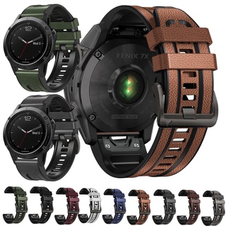 สําหรับ Garmin Fenix 7x 6x Pro Sapphire GPS 5x Plus 3 HR สายหนัง ปลดเร็ว สายนาฬิกา ซิลิโคน สายนาฬิกา สร้อยข้อมือ