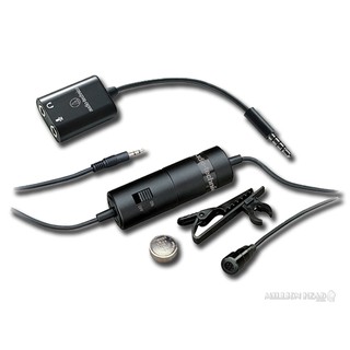 Audio-Technica:ATR3350xiS (ไมโครโฟนแบบ omnidirectional มีความสามารถในการรับเสียงได้รอบทิศทางเหมาะสำหรับใช้งานด้านวีดีโอ)