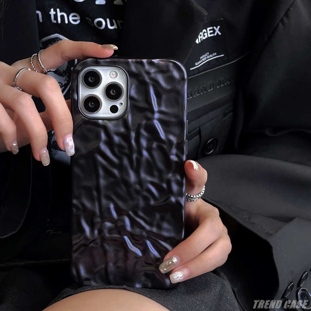เคสโทรศัพท์มือถือฟอยล์สีดํา 3D สําหรับ Iphone Xs 11 12 13 Mini Pro Max Xr X 7 8 Plus Se2
