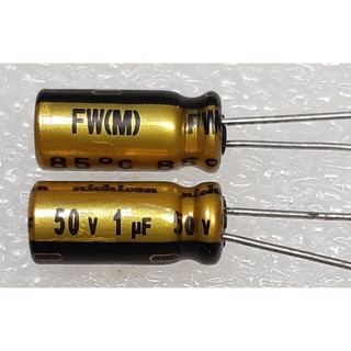 Nichicon FW 1uf 50v capacitor ตัวเก็บประจุ คาปาซิเตอร์