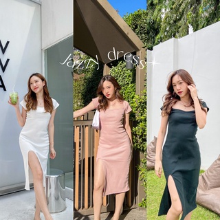 TR.CLOSETS JAZZY DRESS เดรสผ้าริปผ่าหน้า