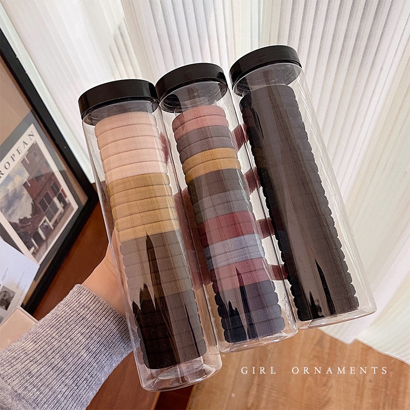 ยางรัดผมหางม้า แบบยืดหยุ่น ขนาดเล็ก 20 สี ทนทาน สีดํา