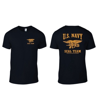 สหรัฐอเมริกา Navy SEAL เสื้อยืดคอกลม แขนสั้น ผ้าฝ้าย 100% พิมพ์ลายนกอินทรีย์ the Only Easy Day Was Yesterday ทรงหลวม ขนา