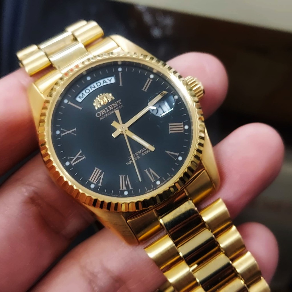 orient-president-day-date-automatic-black-dial-gold-case-rare
