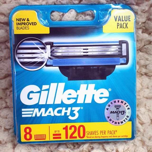 [ ใบมีดGillette MACH3 (8 ใบมีด) ใช้งานได้ถึง 120 ครั้ง ] สินค้าเป็นของเเท้ 100 %