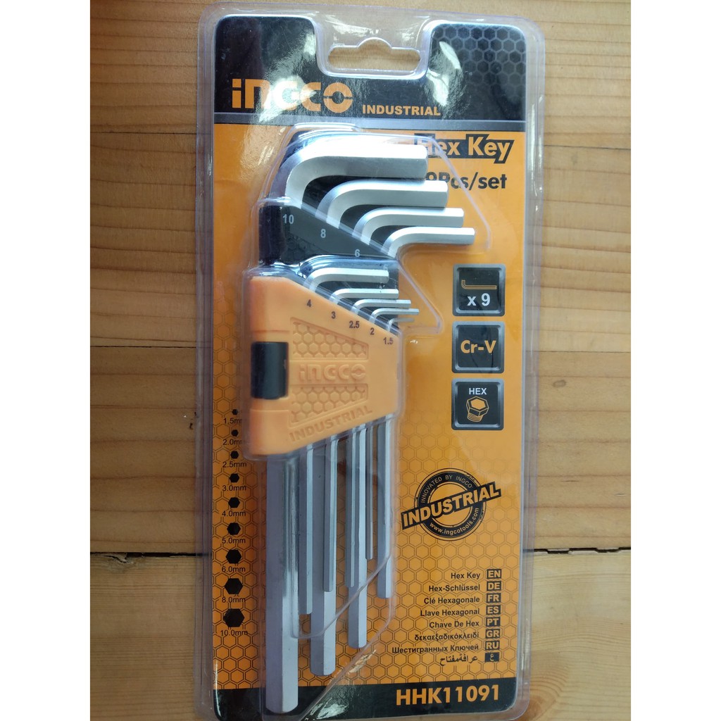 HHK11091 MEDIUM HEX KEY SET REGULAR HEX KEY SET 9 ชิ้น INGCO