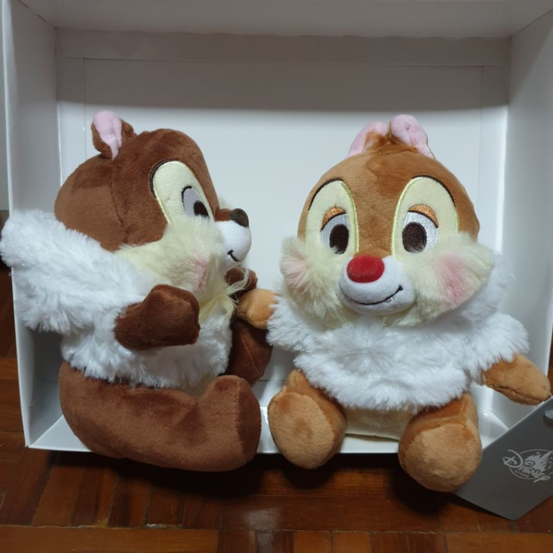 ตุ๊กตาคู่ Chip&Dale 🧸ใส่/ถอดหมวกได้ งานป้ายแท้(พร้อมส่ง)⚜🇯🇵⚜ของใหม่หิ้วมาเอง งานDisney Store