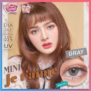 mini Je t’aime Gray มินิ เทา ขอบฟุ้ง สีเทา Kitty Kawaii Contact Lens คอนแทคเลนส์ ค่าสายตา สายตาสั้น สายตาปกติ