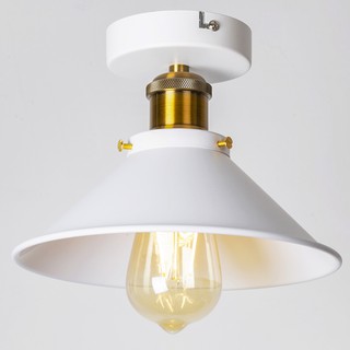 สไตล์ใหม่สีขาว E27 โคมไฟเพดาน Loft Vintage Round Retro Industrial Design Edison Bulb Home Bar Cafe Shop Lighting Fixture