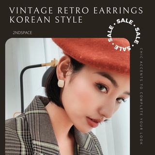 🔥SALE🔥ต่างหูแฟชั่นรูปเรขาคณิต✨สไตล์เกาหลี เรโทร เรียบง่าย💕Retro Vintage Earrings🦋🌸พร้อมส่งนะค้า