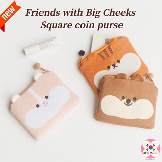 [Daiso Korea] Fall 2022 season limited - Friends with big cheeks Square coin purse, mini pouch