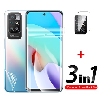 3IN1 Back Cover Camera Hydrogel Film Screen Protector For Xiaomi Redmi 10 9T Redmi10 Lens Protective Film On For xiaomi