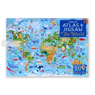 DKTODAY หนังสือ USBORNE JIGSAW &amp; ATLAS THE WORLD BOXSET