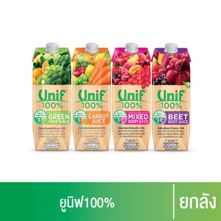 [ยกลัง 12 กล่อง] Unif 100% น้ำผักผลไม้รวม100% 1000มล.