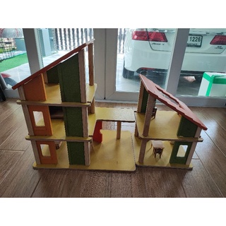 PlanToys CHALET DOLLHOUSE บ้านตุ๊กตาในฝัน ของเล่นไม้ แปลนทอยส์ เสริมสร้างจินตนาการ​ สินค้า​มือ​2​