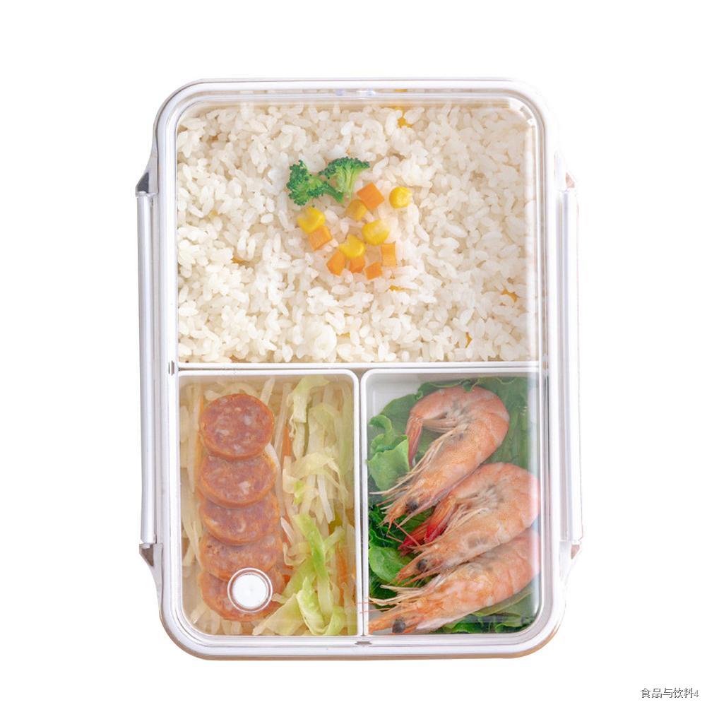 แบบพกพา 3 ช่อง Bento กล่องไมโครเวฟกล่องเก็บอาหารกล่องอาหารกลางวันกล่องเก็บของโรงเรียนเด็ก Bento 