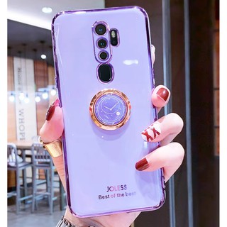 เคสโทรศัพท์มือถือ ชุบไฟฟ้า พร้อมขาตั้ง สําหรับ oppo A5(2020) A9(2020)