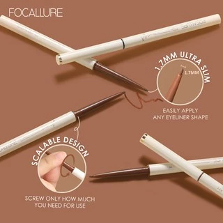Focallure อายไลเนอร์เจล แบบดินสอ กันน้ำ ติดทนนาน มีชิมเมอร์ บางเฉียบ 1.7 eyeliner