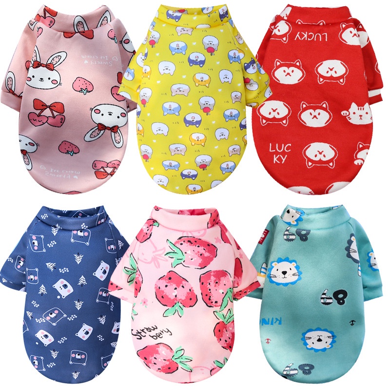 Pet Dog Cartoon Sweater Autumn Warm Clothing Multiple Styles of Cat Clothing