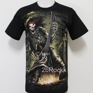 เสื้อลาย ผี เดธร็อก เมทัล ยมทูต กะโหลก Rock Metal เสื้อยืด G19 เสื้อไซส์ยุโรป