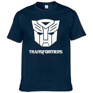 เสื้อยืดแขนสั้น ผ้าฝ้าย พิมพ์ลายหุ่นยนต์ Transformers แฟชั่นฤดูร้อน สําหรับผู้ชาย