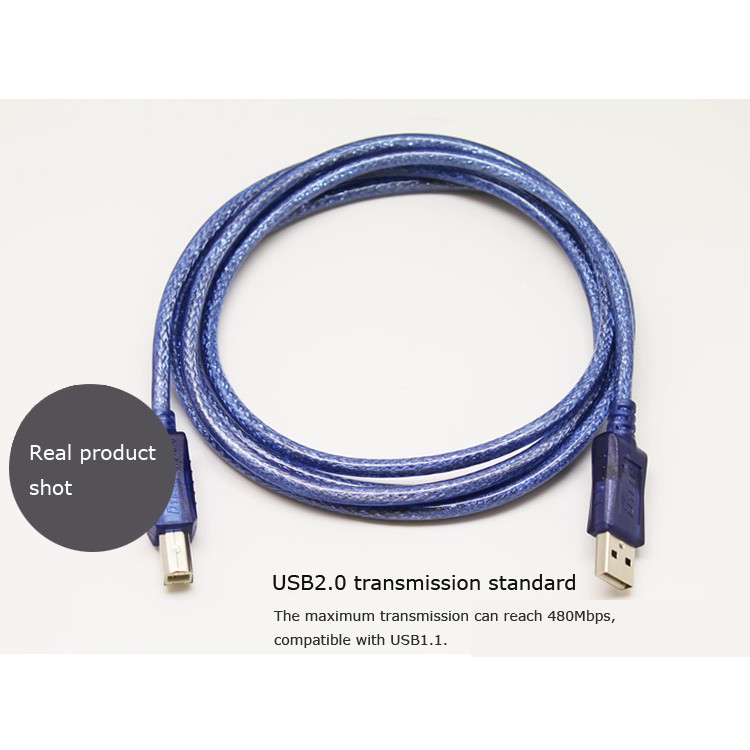 Dtech รุ่น CU093 USB Printer สายปริ้นเตอร์ สแกนเนอร์USB 2.0 ความเร็วสูง Type B  ยาว 1.8M ใช้ได้กับCanon, Epson, Broth