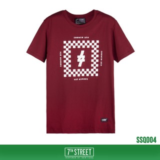 7th Street เสื้อยืด รุ่น SSQ004 Square Checkered-แดงมารูน ของแท้ 100%