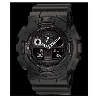 Casio G-Shock นาฬิกาข้อมือผู้ชาย สายเรซิ่น สีดำ รุ่น GA-100-1A1DR,GA-100-1A1,GA-100