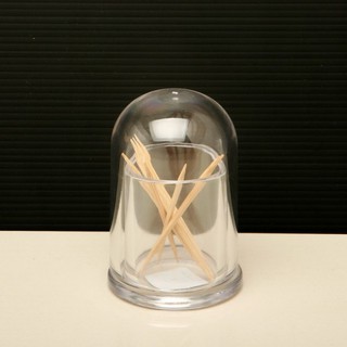 TwinFishที่ใส่ไม้จิ้มฟันอคิลิคใสพร้อมฝาครอบ สูง 8cm. รหัส AP-7