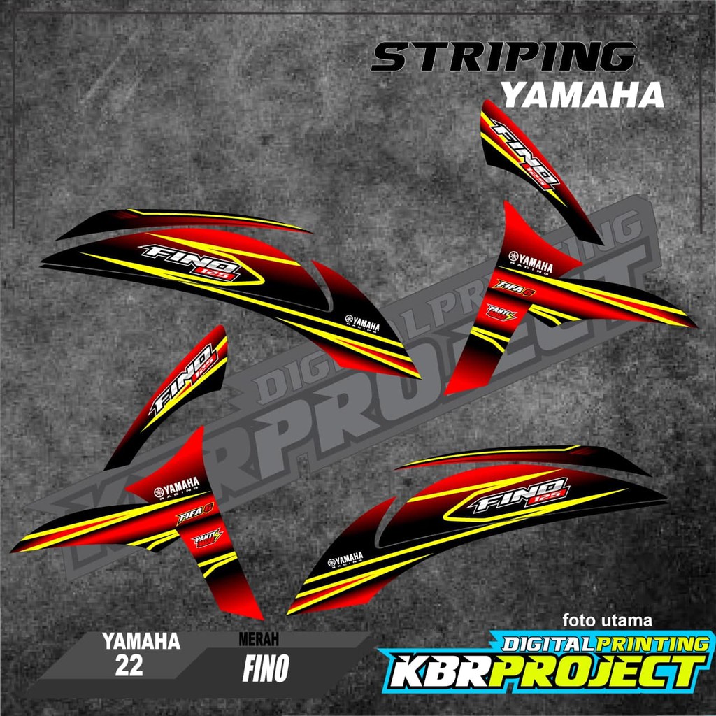 สติ๊กเกอร์ติดมอเตอร์ไซค์ - Fino striping - มอเตอร์ไซค์yamaha - Fino - สติ๊กเกอร์วาริation - Racing 2