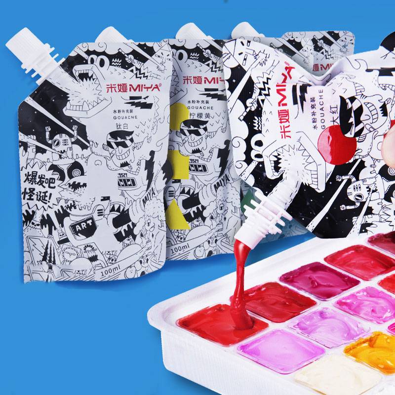 MIYA gouache paint สีกวอชสำหรับเติม 100ml ถุงเติมสี Miya gouache แพ็คบรรจุ บรรจุ jelly gouache himi 
