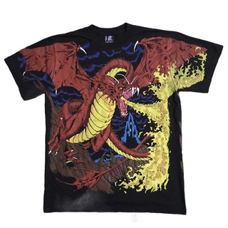 เสื่อยืดโอเวอร์ปริ้น การ์ตูน 90’ มังกรพ่นไฟ Dragon Size’ L / XL 780฿ ผ้าฟอกสวยมาก