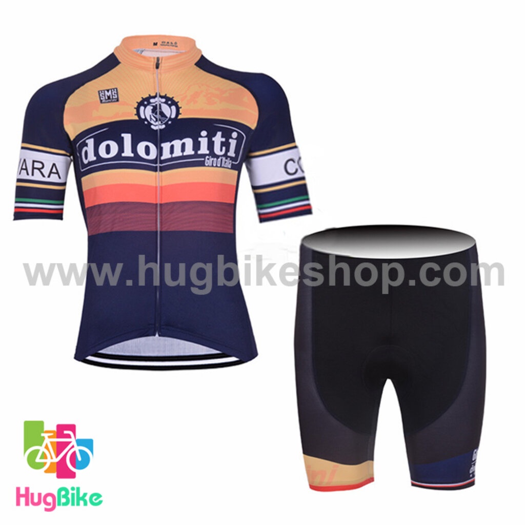 ชุดจักรยานแขนสั้นทีม Giro d'Italia 17 (01) สีดำส้ม