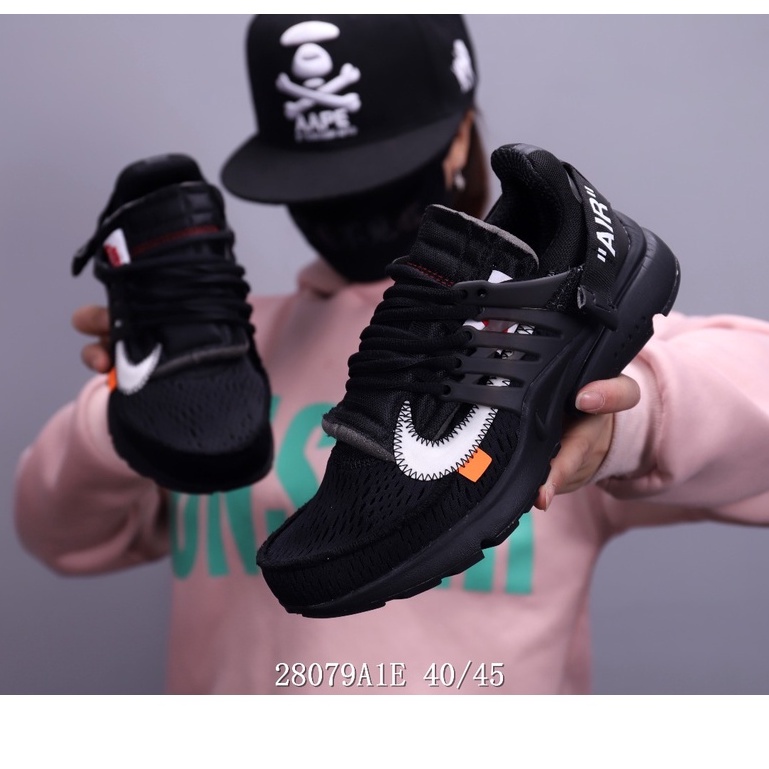 presto off white black on feet