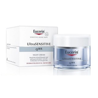 Eucerin Ultrasensitive Q10X Night ยูเซอริน ครีมบำรุงผิวหน้า สูตรกลางคืน สำหรับผิวบอบบาง ขนาด 50 ML 17135