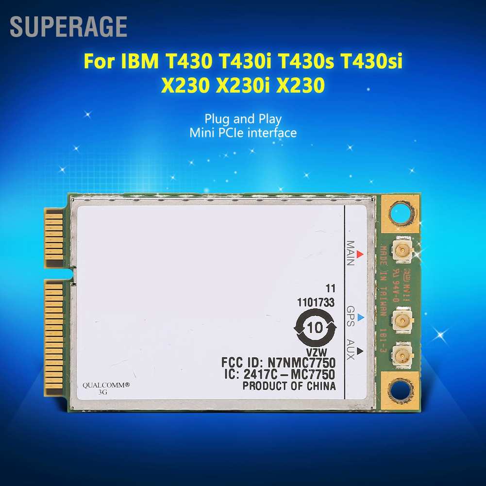 Superage โมดูลการ์ดเครือข่ายไร้สาย Pcie 3G 4G Lte Hspa 100Mb Wifi สําหรับ Ibm T430 T430I T430S T430Si X230 X230I
 #0