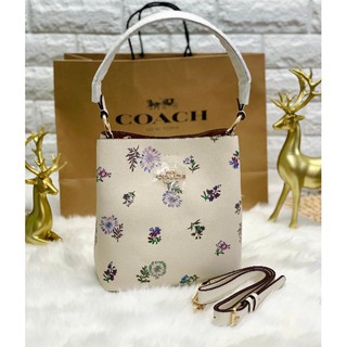 COACH SMALL TOWN BUCKET BAG WITH DANDELION FLORAL PRINT