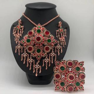 ชุดสร้อยลงยา สีนาก ทอง พร้อมหัวเข็มขัด ต่างหู เจ้าสาว งานแต่ง