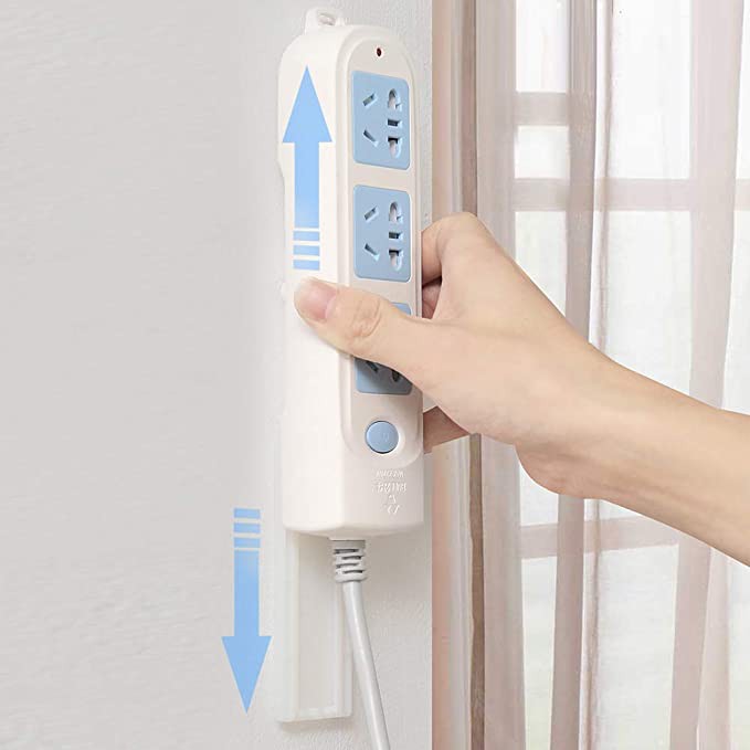 Self Adhesive Power Strip Fixator Punch-ฟรีติดผนัง Power Strip Holder Mount Simplest ผู ้ ถือ moumt สําหรับ Power Strip