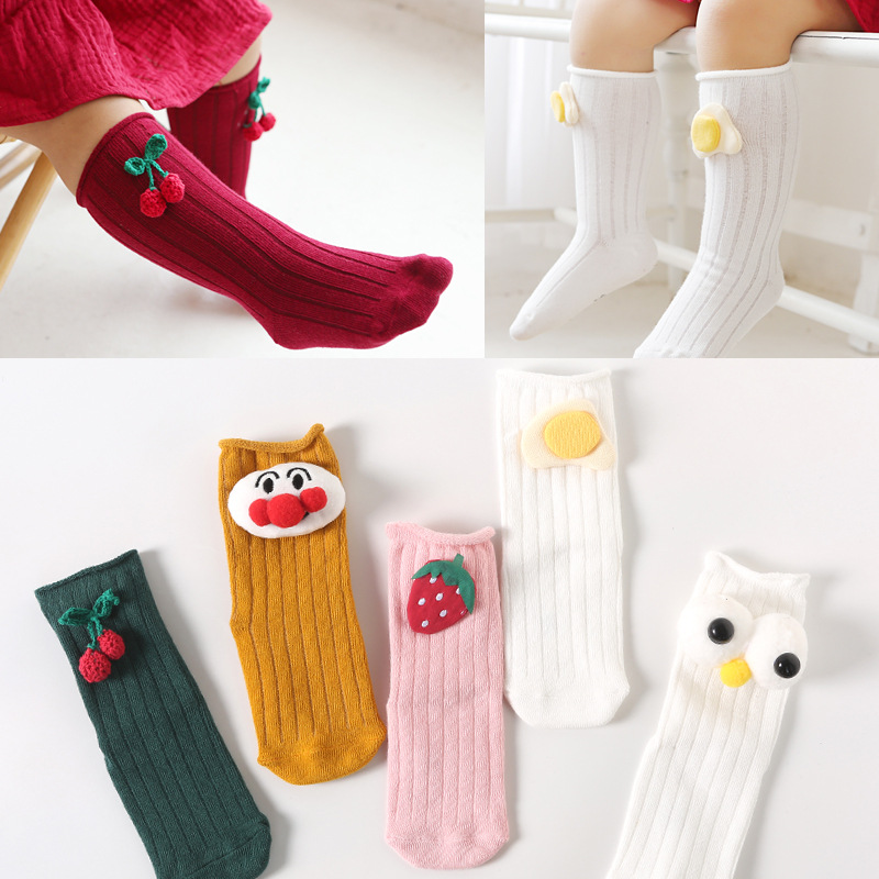 Baby Girl&Boy Knee High Long Socks Kids Cotton Tights Stockings Cute Cartoon Big Eyes