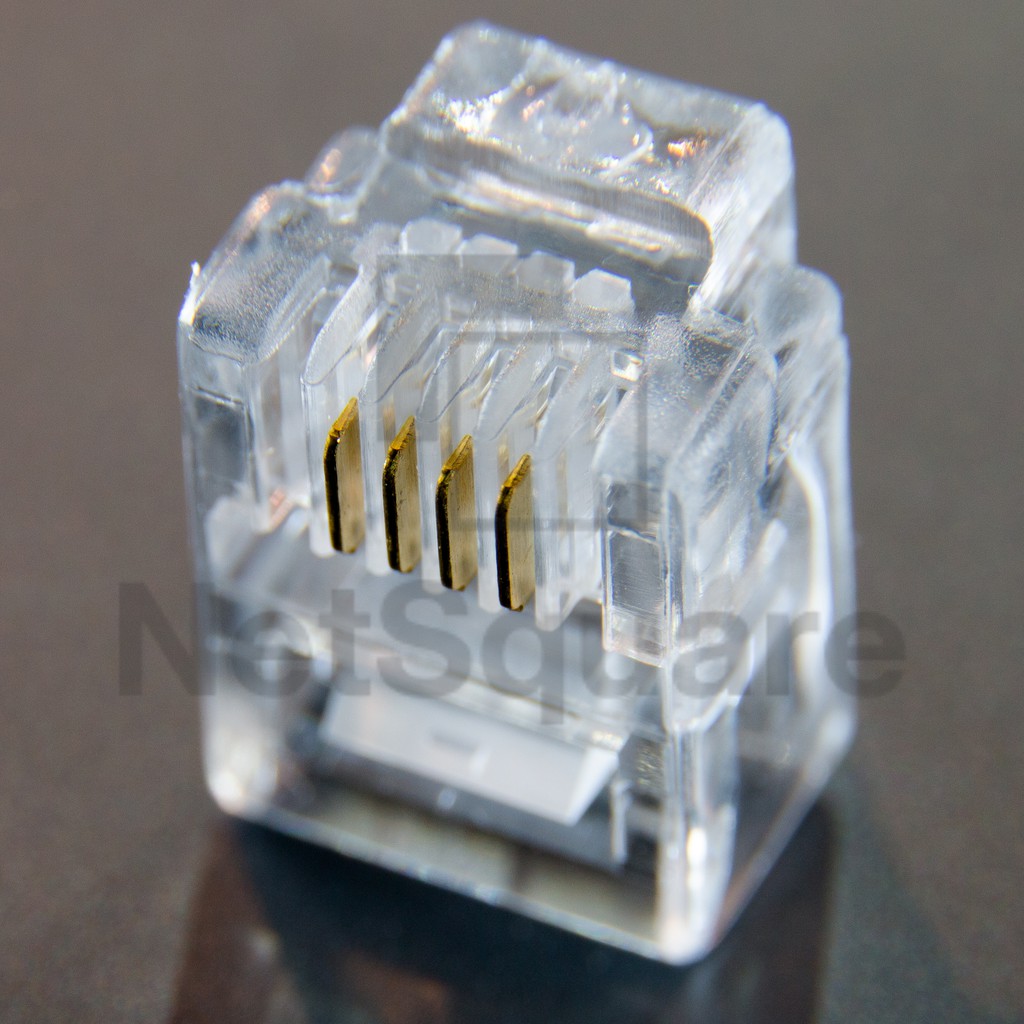 หัวโทรศัพท์ 6P4C RJ11 4pin Modular jack for telephone