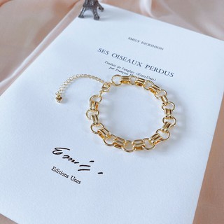 ADIZO เครื่องประดับเคลือบ ทองแท้ 18K สร้อยข้อมือ Triple Circle Bracelet