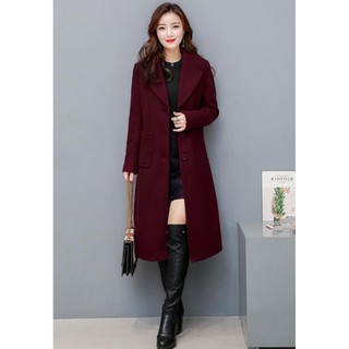 QUILLA แจ็คเก็ตกันหนาว เสื้อโค้ท Classic Suit Collar Maxi Coat พร้อมส่ง