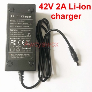 36V อุปกรณ์ชาร์จแบตเตอรี่ลิเธียมไอออน 42V 2A 2000mA อินพุต 100-240 VAC สําหรับจักรยานไฟฟ้า 10S 36V 38V 1.5A 2A 10AH 12AH 15AH 20AH Ebike Electric Bike