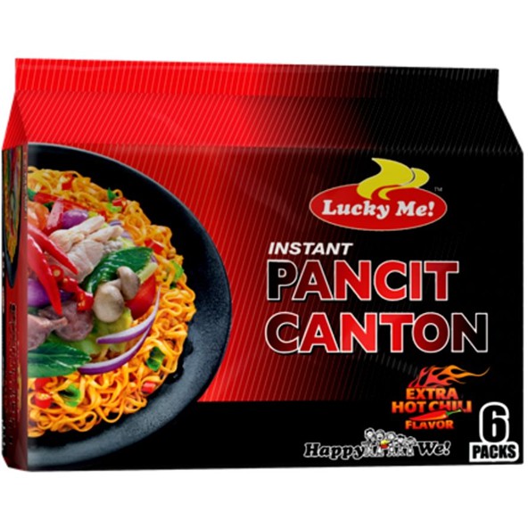 Lucky me noodles canton hot&spicy 80gx6pkt  บะหมี่กึ่งสำเร็จ